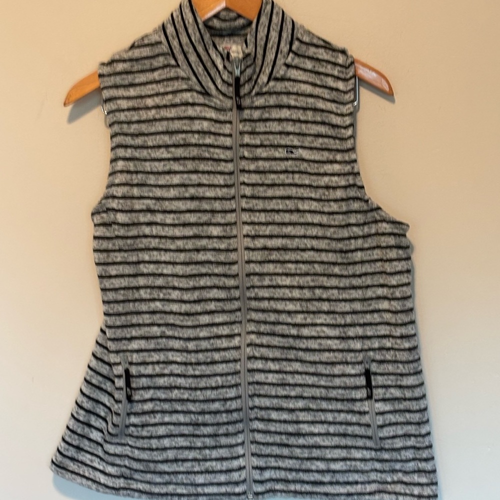 Vineyard Vines Gray and Black Striped Vest